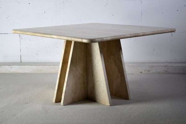 Square travertine cheap coffee table
