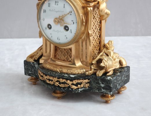 Napoleon III Uhr aus vergoldetem Bronze & Marmor Kaminsims Antiker Esstisch von 1860 aus Mahagoni, 3.704,20 €