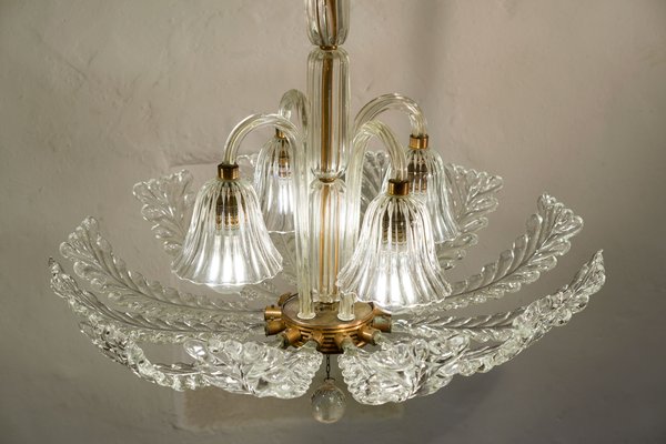 Vintage Art Deco Murano Glass Ceiling Lamp by Ercole Barovier for Barovier & Toso, 1930s Vintage Art Deco Murano Glass Ceiling Lamp by Ercole Barovier for Barovier & Toso, 1930s