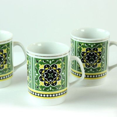 Czechoslovakian Porcelain Mugs, 1960s, Set of 4 for sale at Pamono