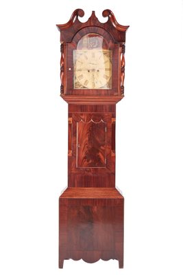 Large Antique Mahogany 8 Day Painted Face Longcase Clock for sale at Pamono