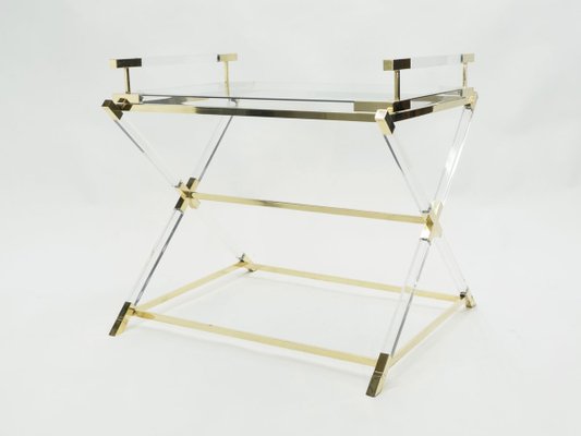 Plexiglass And Brass Decorative Servant From Maison Jansen 1970s For Sale At Pamono