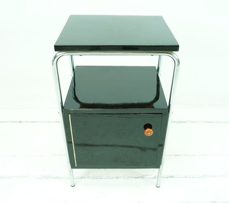 Bauhaus Black Lacquered Nightstand By Robert Slezak 1930s For Sale At Pamono