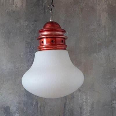 Lampada a sospensione a forma di lampadina in vetro, Italia, anni