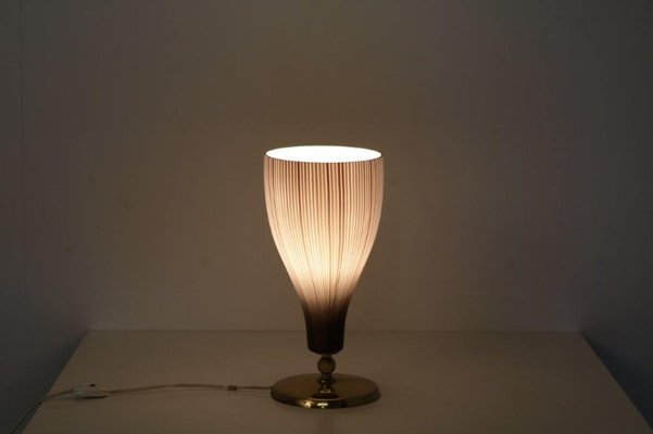 Italian Table Lamp In Brass And Glass From Venini Italy 1950s For Sale At Pamono