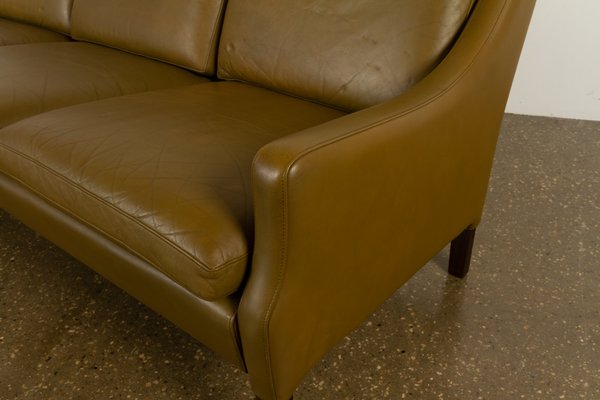 Vintage Danish Olive Green Leather Sofa 1960s For At Pamono Vintage Danish Olive Green Leather Sofa, Old Style Leather Sofa