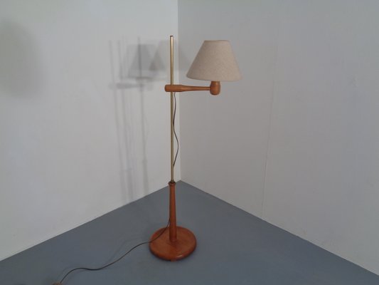 Vintage Adjustable Teak Floor Lamp, Teak Floor Lamp Vintage