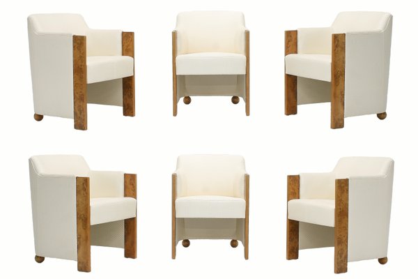 Silk Burl Wood Dining Tub Chairs From Thörmer 1980s Set Of 6 For Sale At Pamono