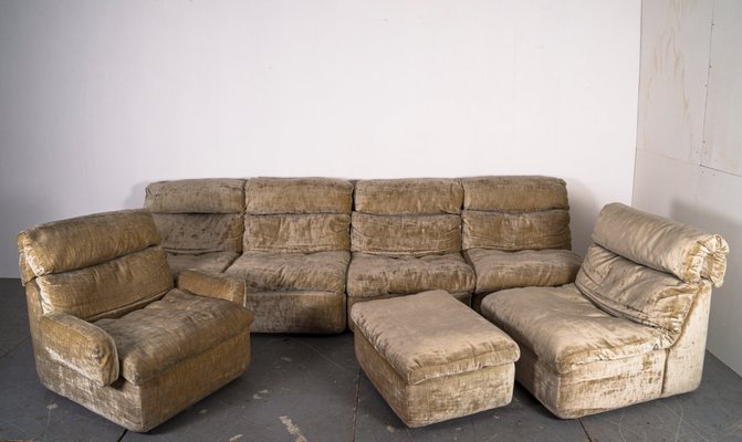 Mid Century Off White And Green Velvet 7 Modular Sofa For At Pamono Green Velvet 7 Modular Sofa, Paul Robert Sofa Craigslist