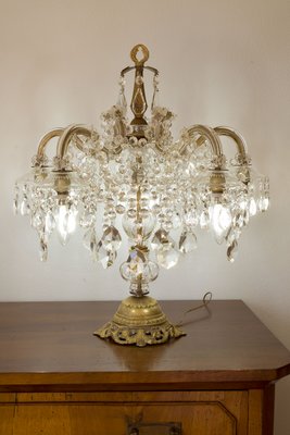 conservatief Herrie Prominent Large Vintage Maria Teresa Style Crystal Table Lamp for sale at Pamono