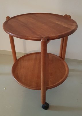 Danish Teak Folding Rolling Side Table 1970s For Sale At Pamono