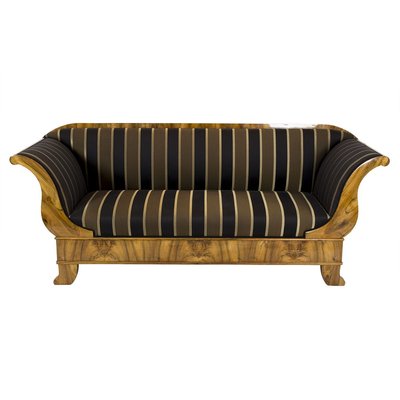 Antique Biedermeier Walnut Sofa