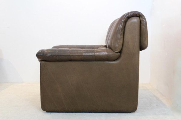 Ds 86 Lounge Chair In Soft Thick Brown, Large Leather Chair