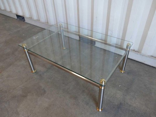 Art Deco Glass Coffee Table For At, Art Deco Brass And Glass Coffee Table