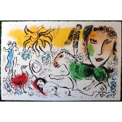 Marc Chagall - The Green Horse - Original Lithographie 1973