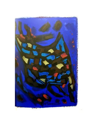 Alfred Manessier - Abstract Blue Composition - Original