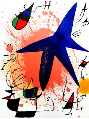 Joan Miro - Original Abstract Lithograph 1981 for sale at Pamono Joan Miro - Original Abstract Lithograph 1981 for sale at Pamono