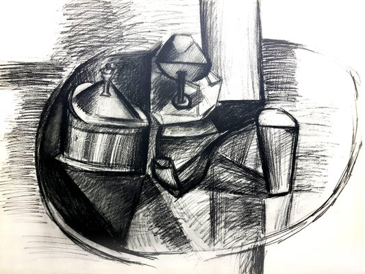 藤田、Nature morte a la pipe et a la poupee Nature Morte à la Pipe - Pochoir 1962 for sale at Pamono