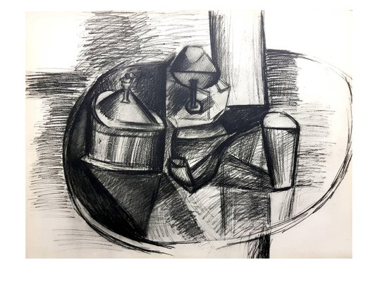 藤田、Nature morte a la pipe et a la poupee Nature Morte à la Pipe - Pochoir 1962 for sale at Pamono