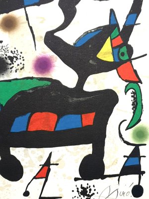 Joan Miro - Abstract Composition - Litografía original con motivos