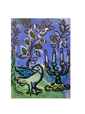 Marc Chagall - The Candlestick - Original Lithograph 1962 Marc Chagall - The Candlestick - Original Lithograph 1962