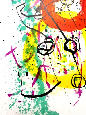 Joan Miro - Original Colorful Lithograph 1961 for sale at Pamono