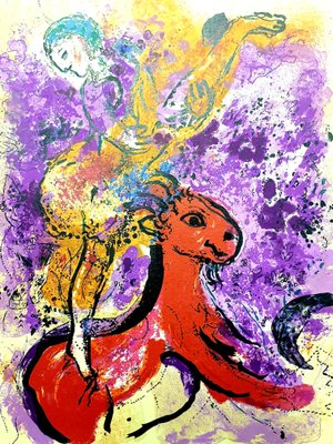 Tante ligevægt Had Marc Chagall - The Red Rider - Original Lithograph 1957 for sale at Pamono
