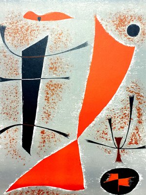 版画 GUSTAVE SINGIER 162/200 Gustave Singier - Abstract Fish - Original Lithograph 1955 for