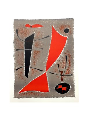 Gustave Singier - Abstract Fish - Original Lithograph 1955 for