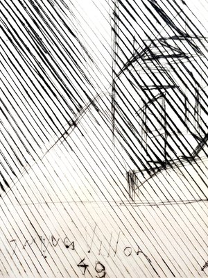 Jacques Villon - Cubist Man - Original Etching 1949 for sale at Pamono