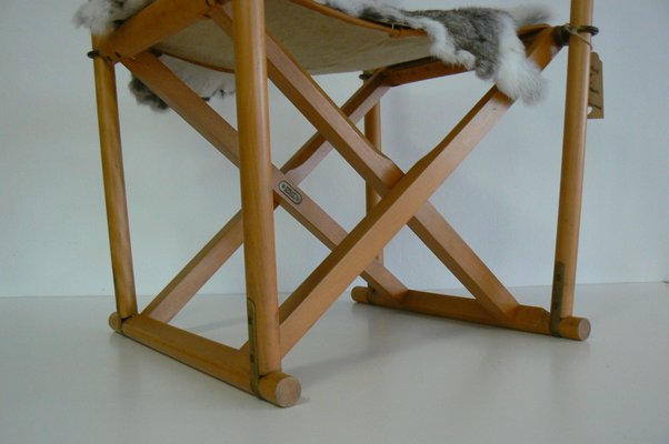 Model MK16 Leather Folding Chair by Mogens Koch for Interna for