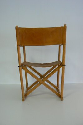 Model MK16 Leather Folding Chair by Mogens Koch for Interna for