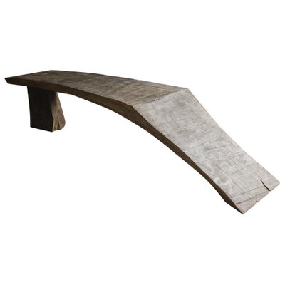 Sculpted Bench In Oak Wood Denis Milovanov For Sale At Pamono