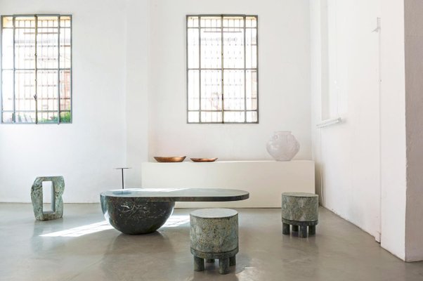 Diabase Volcanic Rock Side Table Unique Hand Sculpted Rooms For Sale At Pamono