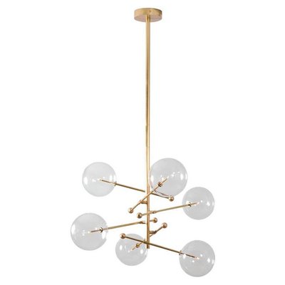 Arm Chandelier By Schwung For At, Glass Globe Mobile 8 Arm Chandelier 79cm X