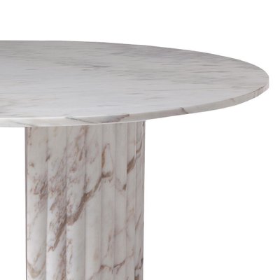 White And Pink Marble Dining Table By, White Marble Dining Table