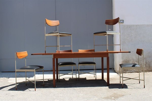 Metal Dining Table Chairs Set 1960s, Metal Dining Table And Chairs Set