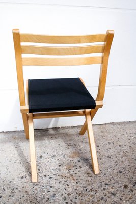Vintage Black Fabric & Birch Palo Folding Chair from Ikea, 1980s for sale  at Pamono