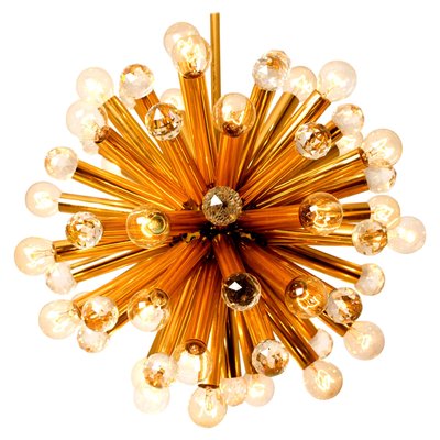 Small Gold Plated Brass And Crystal Pendant Lamp From Palwa 1960s For At Pamono - Small Gold Pendant