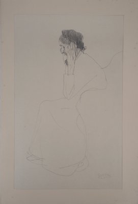 Femme Pensive Lithograph By Gustav Klimt 1919 For Sale At Pamono