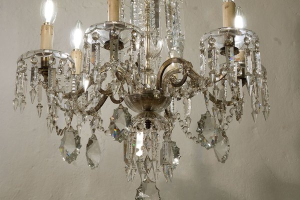 Crystal Chandelier Maria Theresa Style with 12 Lights , Mid 20th Century Crystal Chandelier Maria Theresa Style with 12 Lights , Mid 20th Century