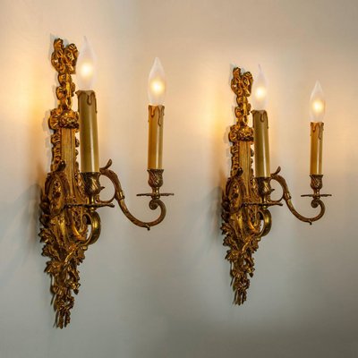 Antike Franzosische Louis Xv Bronze Wandlampen 2er Set Bei Pamono Kaufen