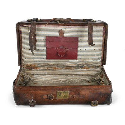 Valise Ancienne FAVO – Rouge Souple Simili Cuir, Made In France, Vintage