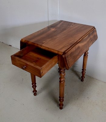 Small Antique Solid Walnut Drop Leaf, Solid Walnut End Table