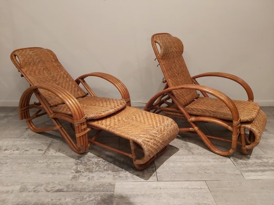 Vintage Adjustable Rattan Chaise Lounges In The Style Of Paul Frankl Set 2 For At Pamono - Rattan Chaise Lounge Outdoor Vintage Adjustable Rattan Chaise Lounges In The Style Of Paul Frankl Set 2 For At Pamono - Rattan Chaise Lounge Outdoor