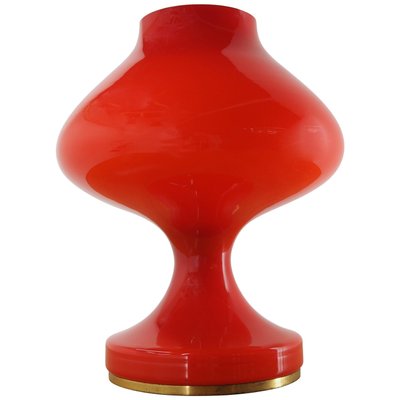 Mid Century Red Glass Table Lamp by Czech OPP table lamp in red glass