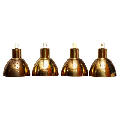 Brass Pendant Lamps by Hans Agne Jakobsson for Markaryd, Sweden, 1960s, Set of 4 Brass Pendant Lamps by Hans Agne Jakobsson for Markaryd, Sweden, 1960s, Set of 4