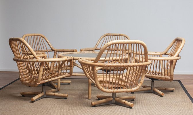 Rattan Garden Or Lounge Swivel Chairs Coffee Table Set 1960s Of 6 En Vente Sur Pamono - Rattan Chairs And Coffee Table Rattan Garden Or Lounge Swivel Chairs Coffee Table Set 1960s Of 6 En Vente Sur Pamono - Rattan Chairs And Coffee Table