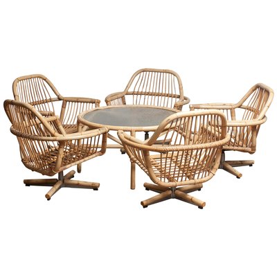 Rattan Garden Or Lounge Swivel Chairs Coffee Table Set 1960s Of 6 En Vente Sur Pamono - Rattan Chairs And Coffee Table Rattan Garden Or Lounge Swivel Chairs Coffee Table Set 1960s Of 6 En Vente Sur Pamono - Rattan Chairs And Coffee Table