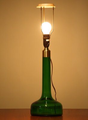 Scandinavian Green Glass Table Lamp Glass Table Lamps by Holmegaard Denmark